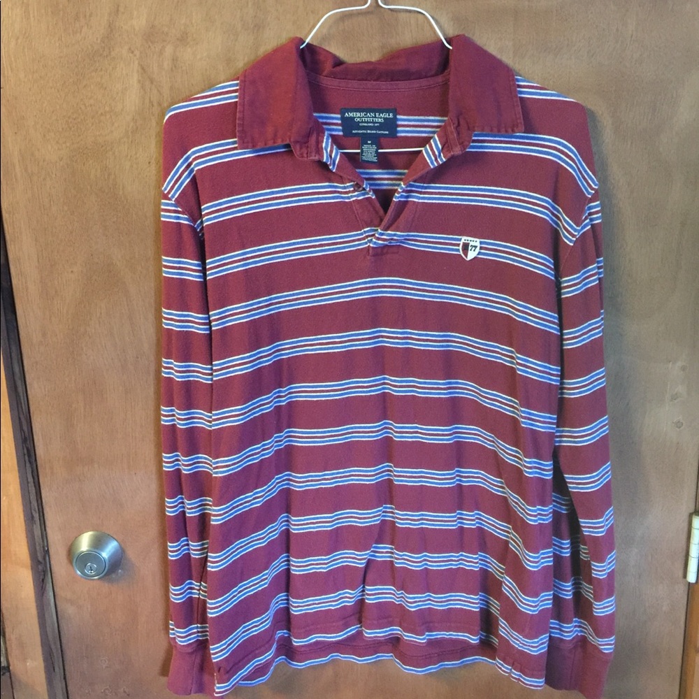American Eagle Outfitters Long Sleeve Mens Polo